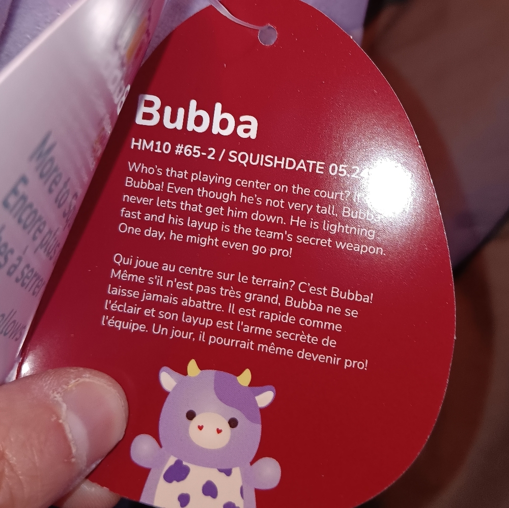 NWT Bubba the Cow 10” Squishmallow Hugmee Valentines Day 2024 HTF - Picture 4 of 4